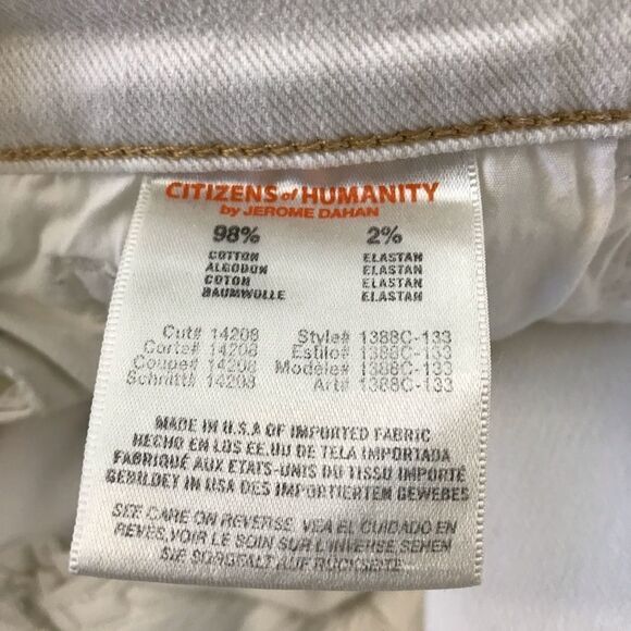 Citizens of Humanity Thompson Medium Rise 29” Skinny white jeans - Picture 9 of 15